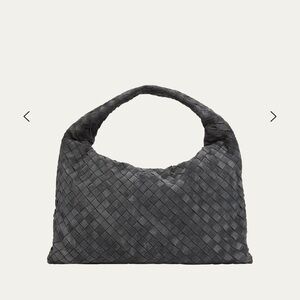 Bottega Veneta small hop graphite suede